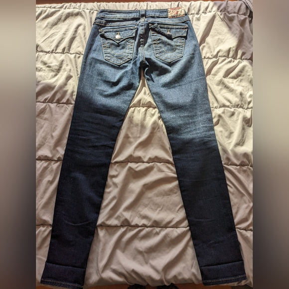 True Religion Blue Jeans Denim Size 29 / 29" JOHNNY #0379 * Raw Edge. - Picture 4 of 9